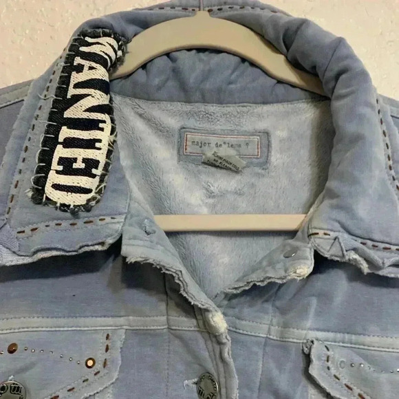 Major de lema Womens Blue Jacket soft button down collared with long sleeves M - Picture 4 of 16